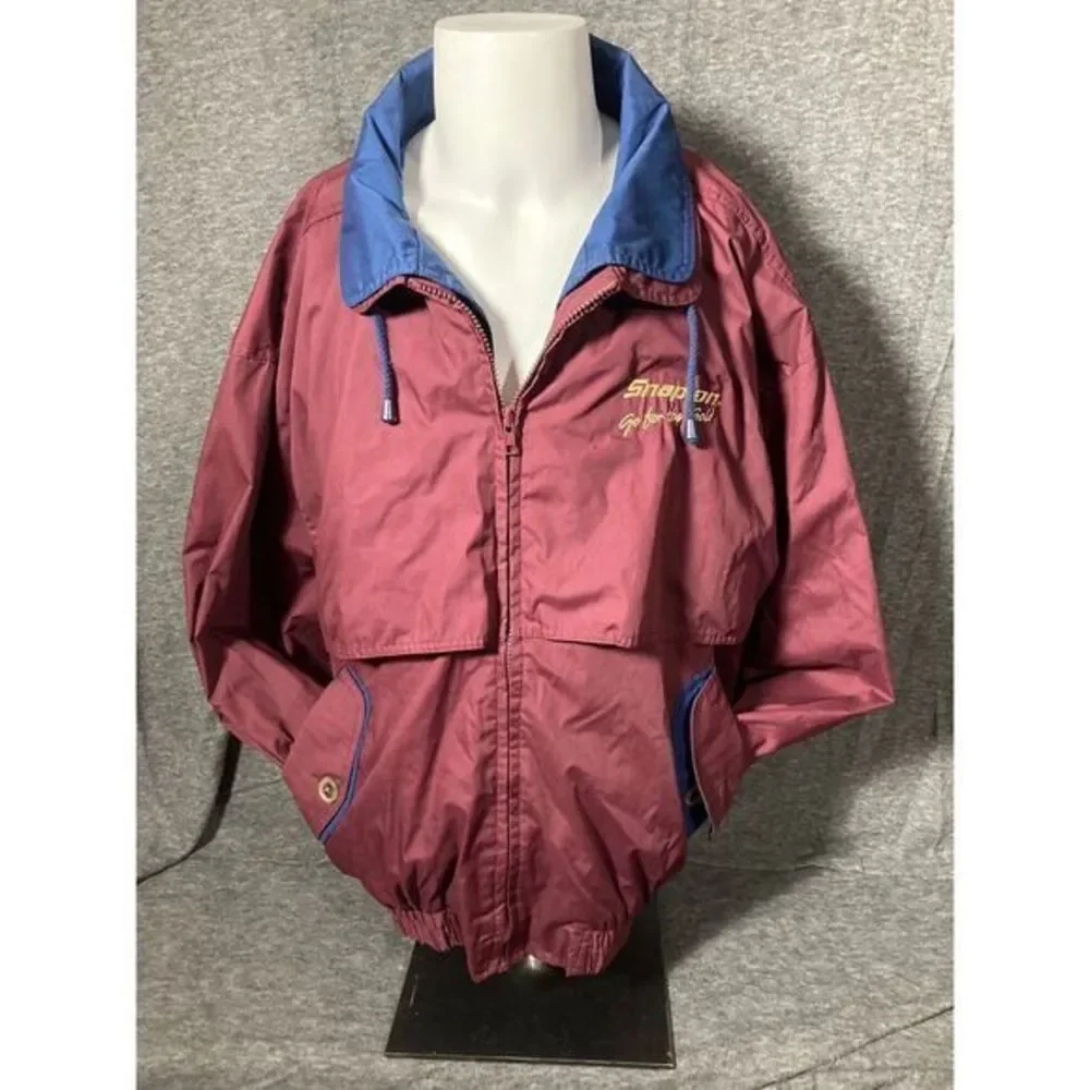 Vtg Hartwell Viasport Snap On Tools Men'sJacket L Full Zip Double Vented Pockets